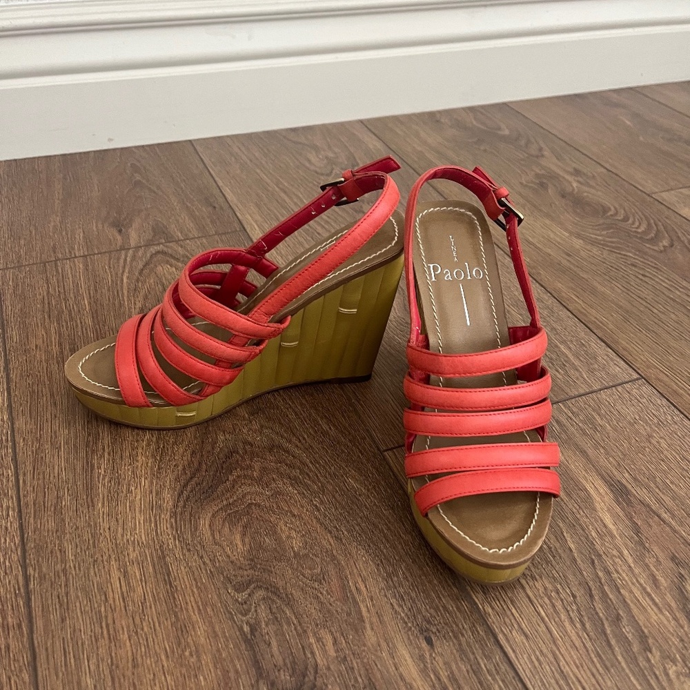 Paolo Linea Womens Platform Wedge Heels Sandals - Picture 2 of 4